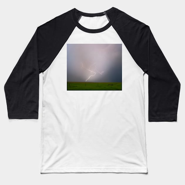 Lightning Baseball T-Shirt by StevenElliot